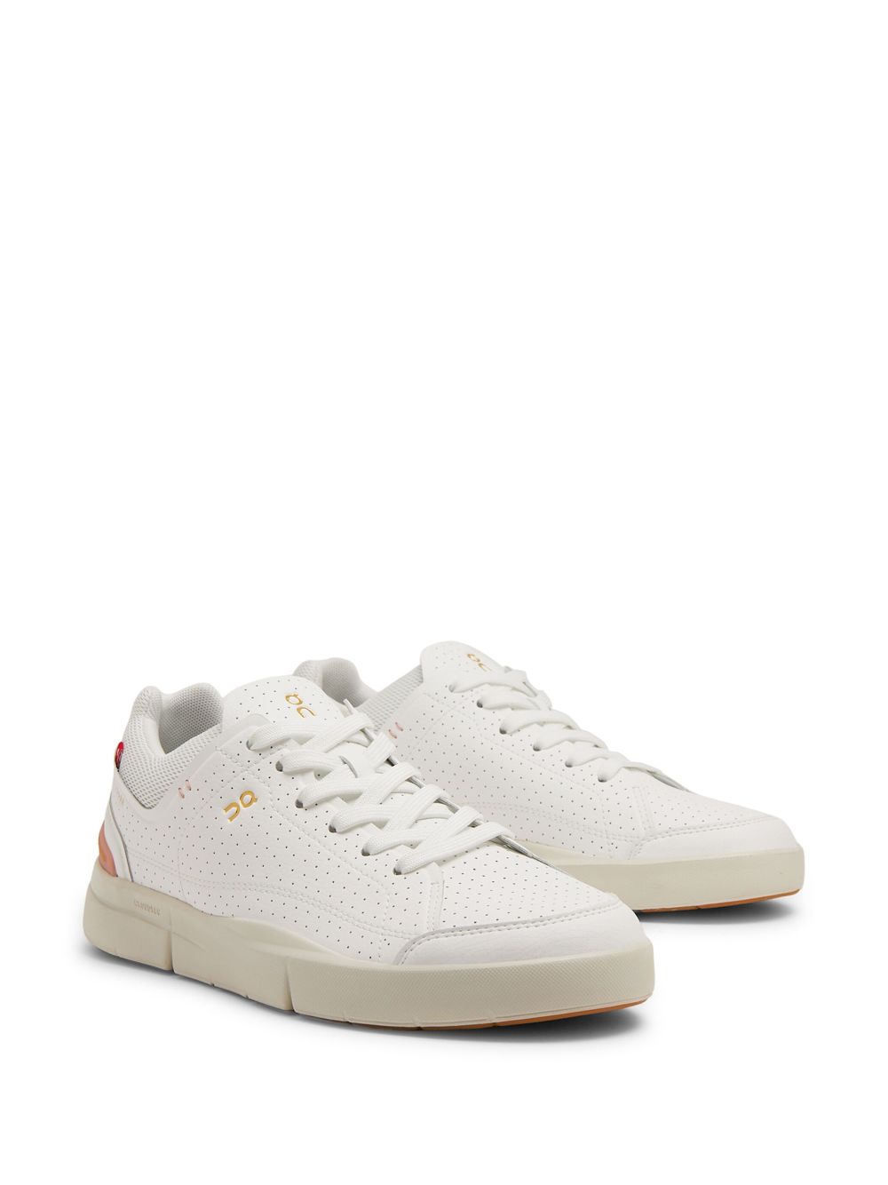 Shop On Running Logo-print Perforated Low-top Sneakers In White