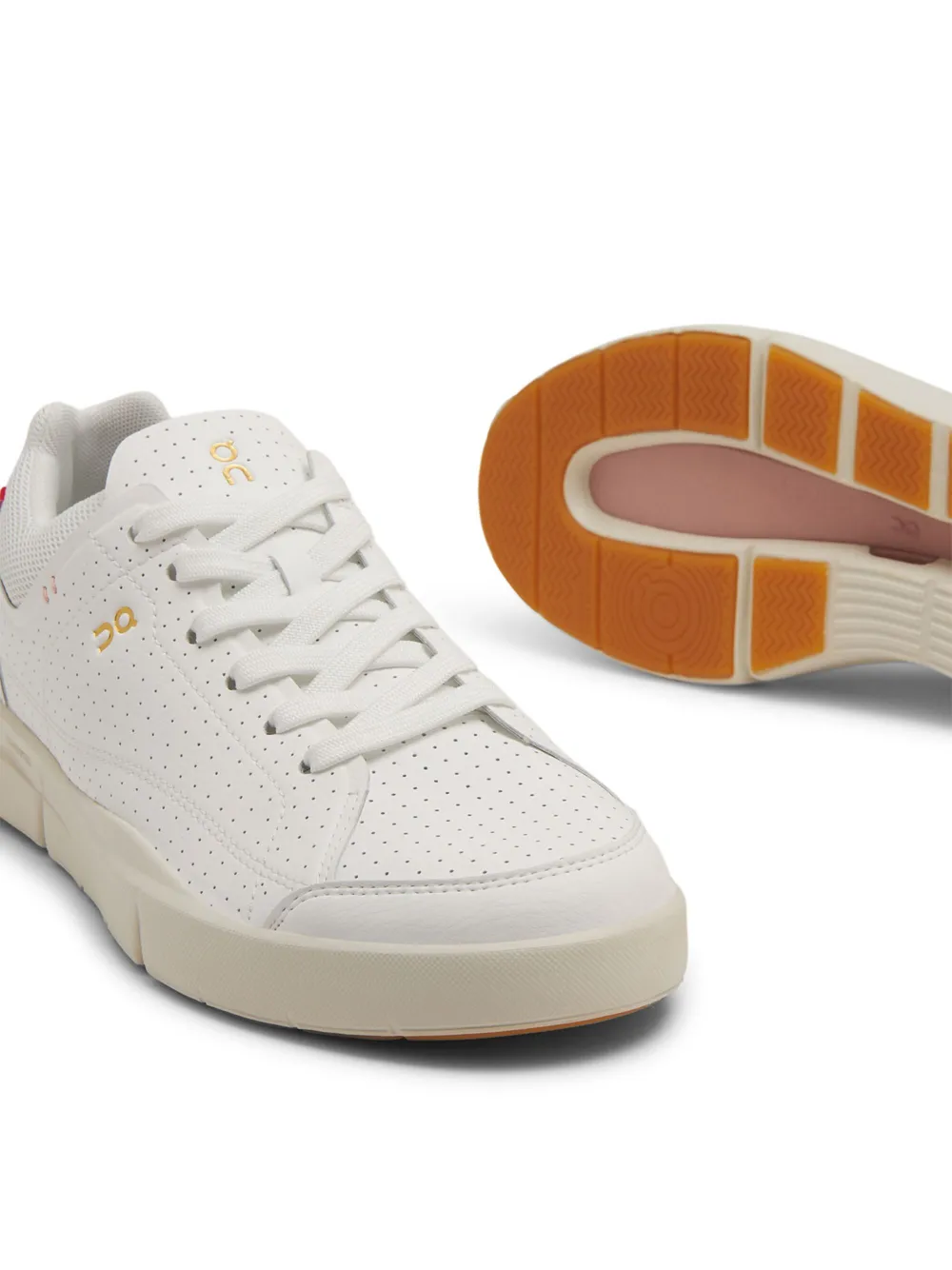 On Running Logo-print Perforated Low-top Sneakers In White