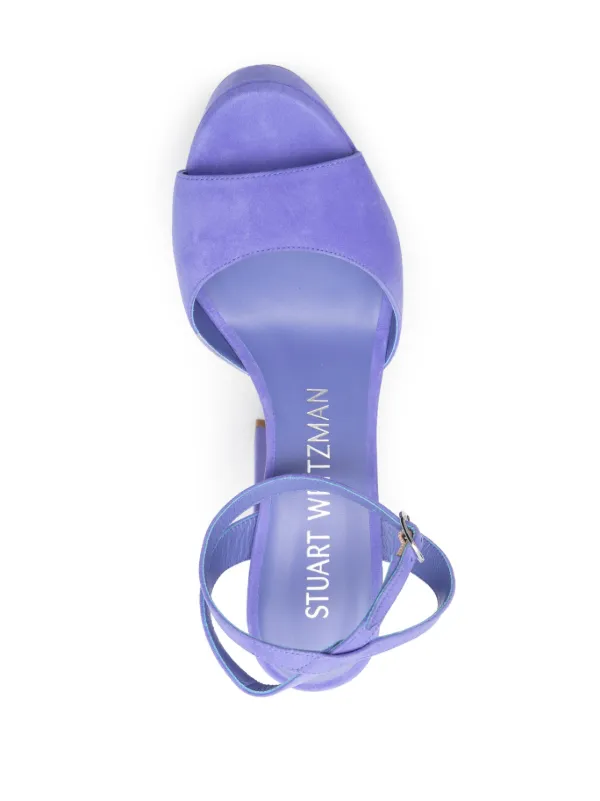 Stuart Weitzman Ryder II 125mm Suede Platform Sandals Blue FARFETCH UK