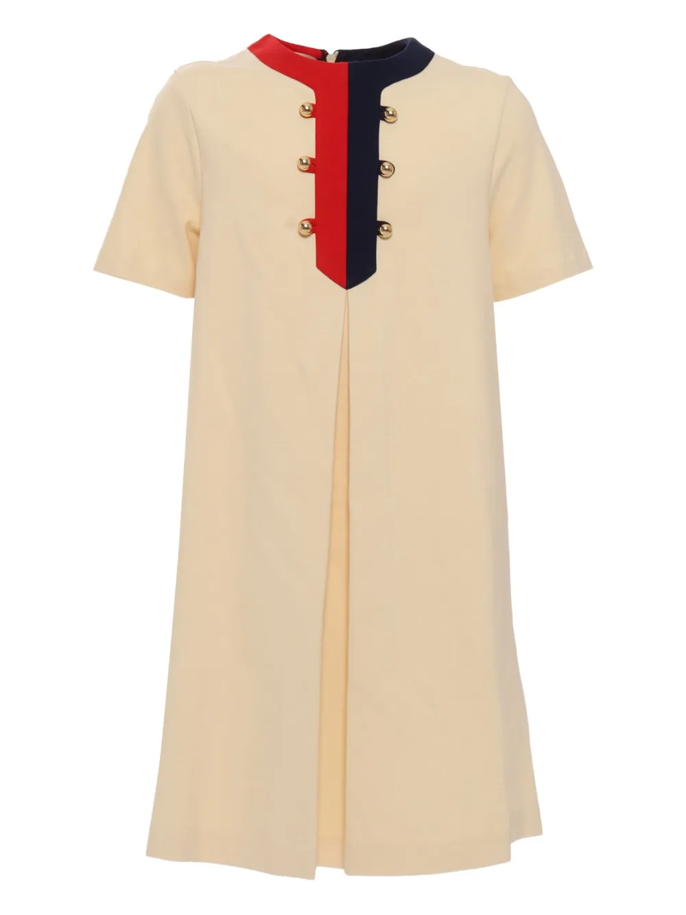 Gucci Kids Web-trim box-pleat dress | Neutrals | Image 1