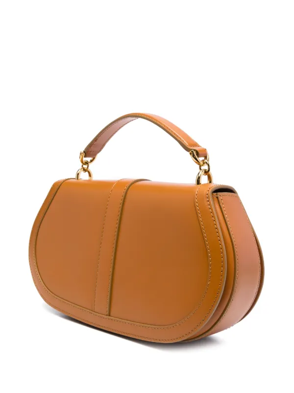 Croc-Effect Greca Goddess Shoulder Bag Beige | VERSACE US