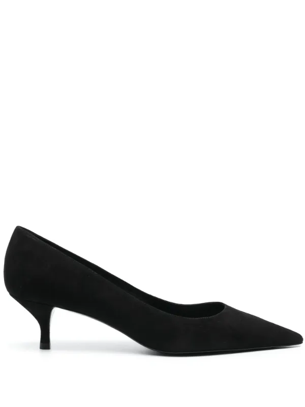 Black suede kitten heel shoes outlet