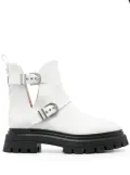 Stuart Weitzman Maverick Bedford bucked leather boots - White
