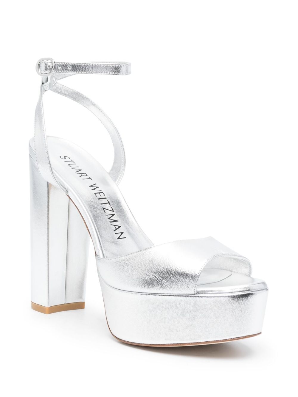 Stuart Weitzman Ryder leren sandalen - Zilver