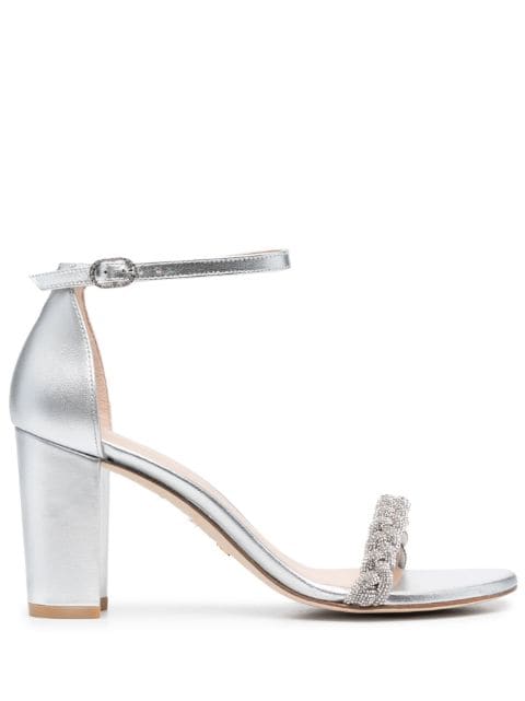 NearlyNude 80mm metallic-finish sandals