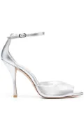 Stuart Weitzman Nudist 100mm metallic-finish sandals - Silver
