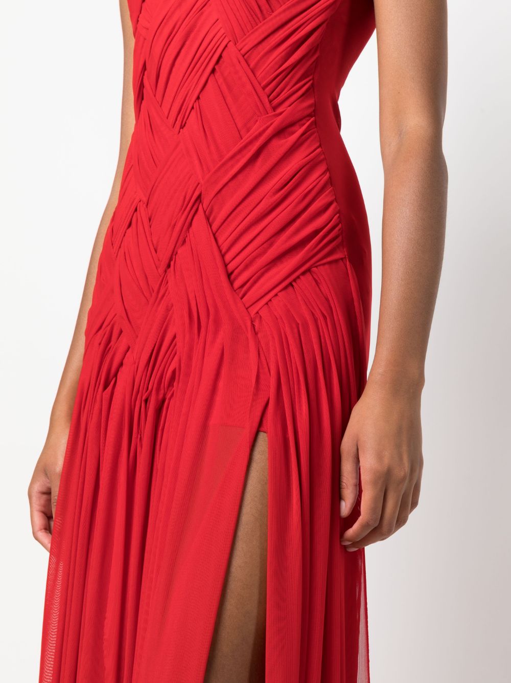 Shop Atu Body Couture Emotional Braided Maxi Dress In Red