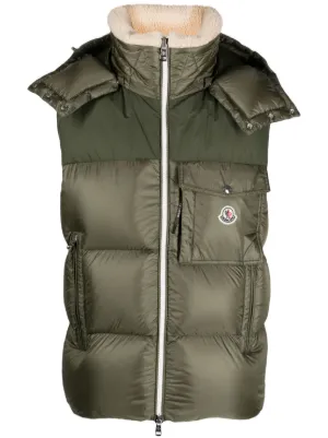 Moncler gilet shop fur hood