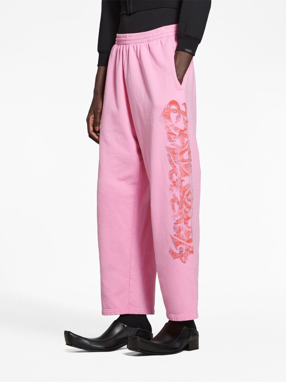 Shop Balenciaga Offshore Wide-leg Track Pants In Pink