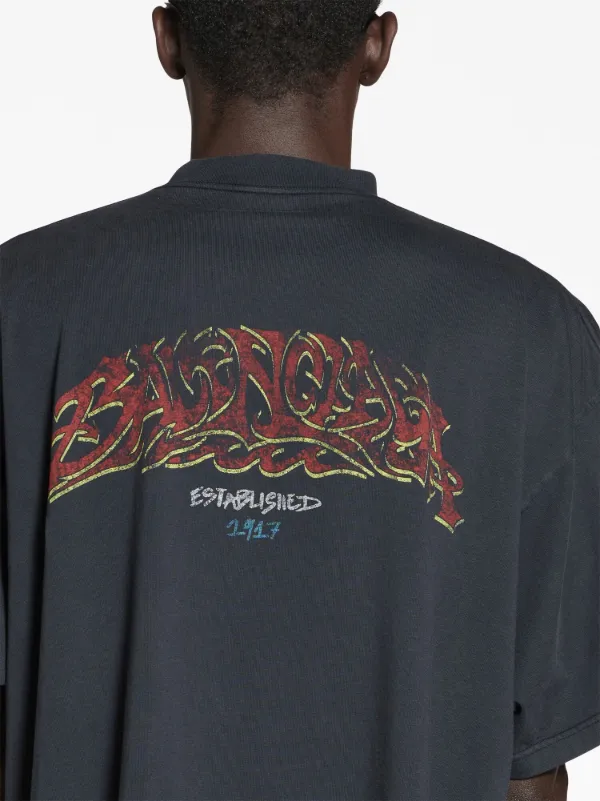 Balenciaga Offshore Cotton T-shirt | Black | FARFETCH AO