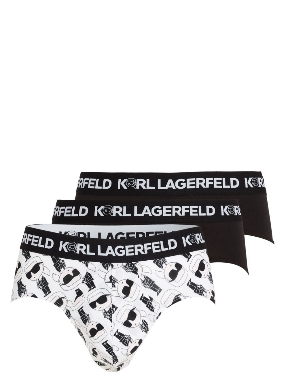 Karl Lagerfeld Ikonik 2.0 Organic Cotton Briefs (pack Of Three) In Black