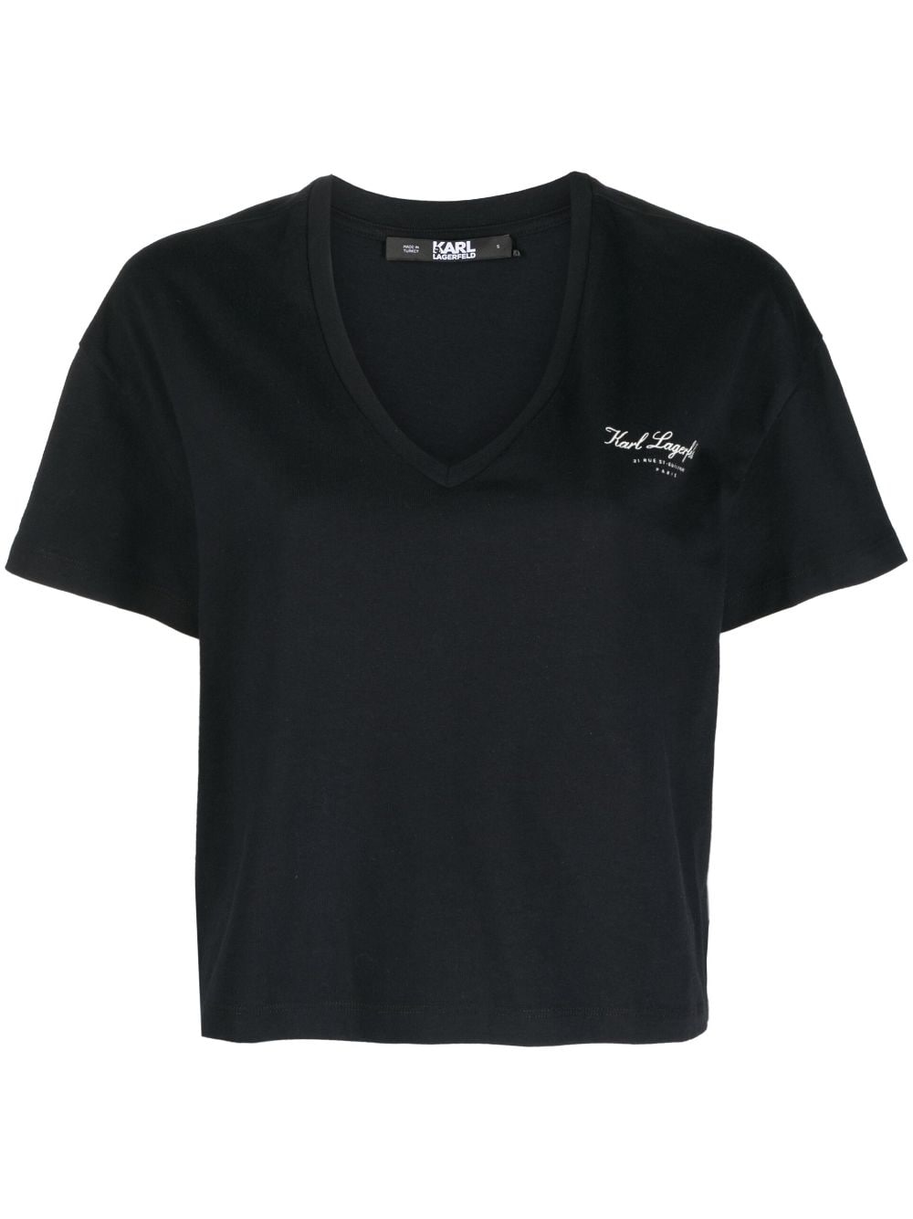 Karl Lagerfeld Hotel Karl Organic-cotton T-shirt In Black