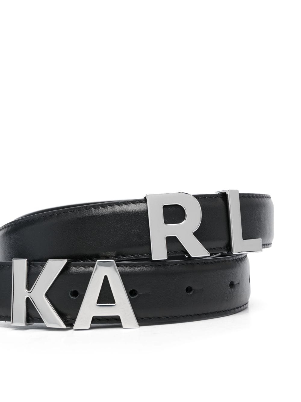 Karl Lagerfeld K letters leren riem Zwart