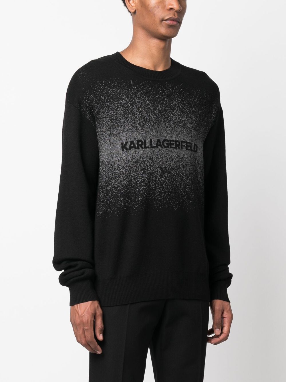 Karl Lagerfeld Sweater met intarsia logo Zwart