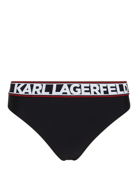 Karl Lagerfeld قطعة بكيني سفلية بخصر بشعار الماركة