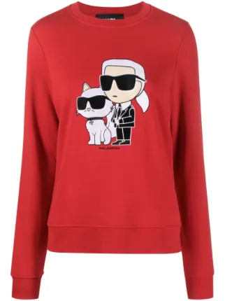 Karl Lagerfeld Ikon Karl Choupette Sweatshirt Red FARFETCH EG