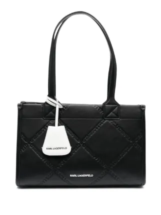 Karl Lagerfeld Medium K Skuare logo embossed Tote Bag Black FARFETCH GR