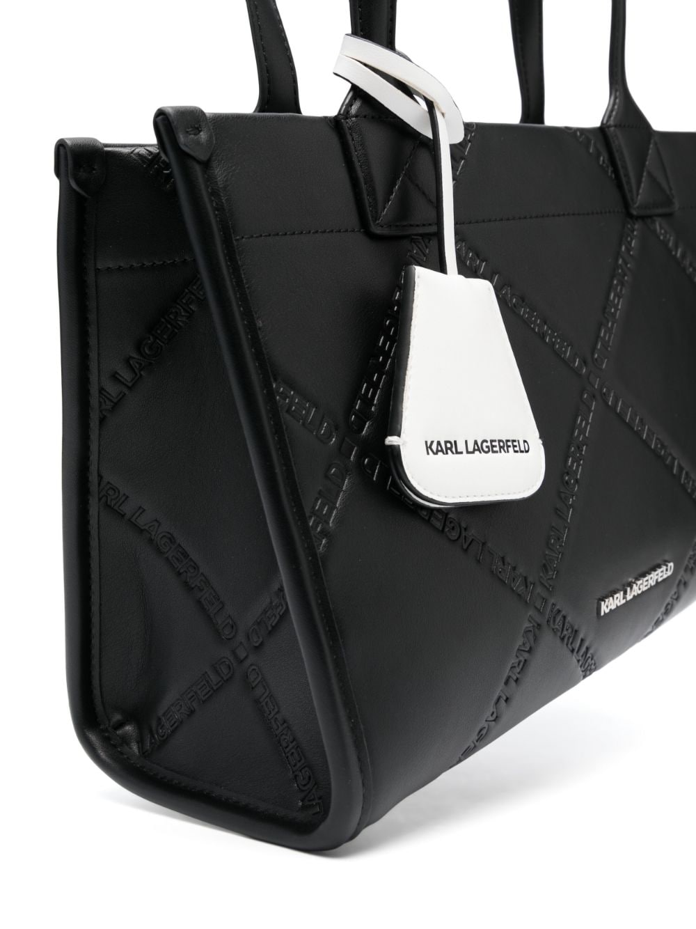 Shop Karl Lagerfeld Medium K/skuare Logo-embossed Tote Bag In Black