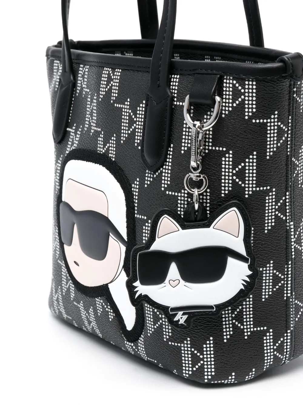 Custodia Per Laptop Karl Lagerfeld 16" - Saffiano Monogram Iconica, Pelle Ecologica Nera, Chiusura Magnetica