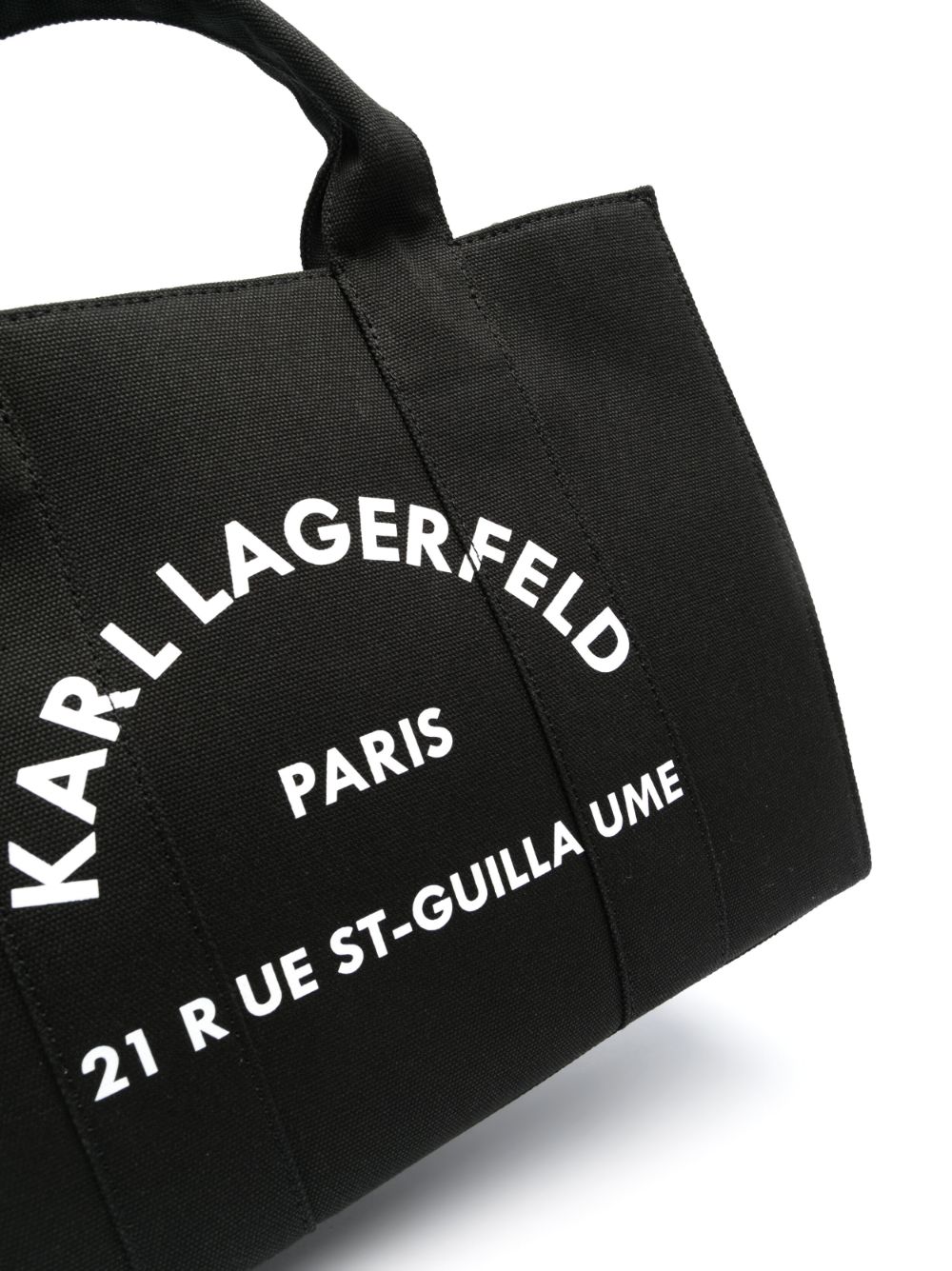 Shop Karl Lagerfeld Rue St-guillaume Square Tote Bag In Black