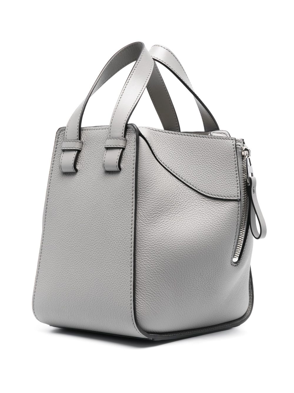 Shop Loewe Compact Hammock Leather Shoulder Bag In Grey