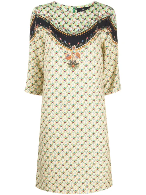 Robe courte à mélange d'imprimés - ETRO - Modalova