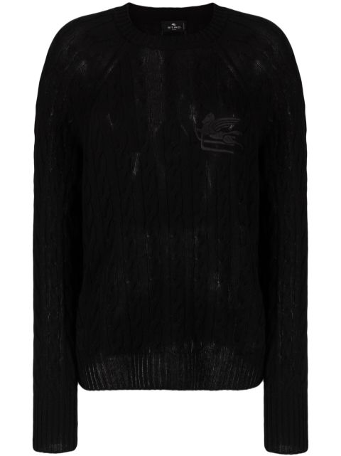 ETRO logo-embroidered cable-knit jumper Women