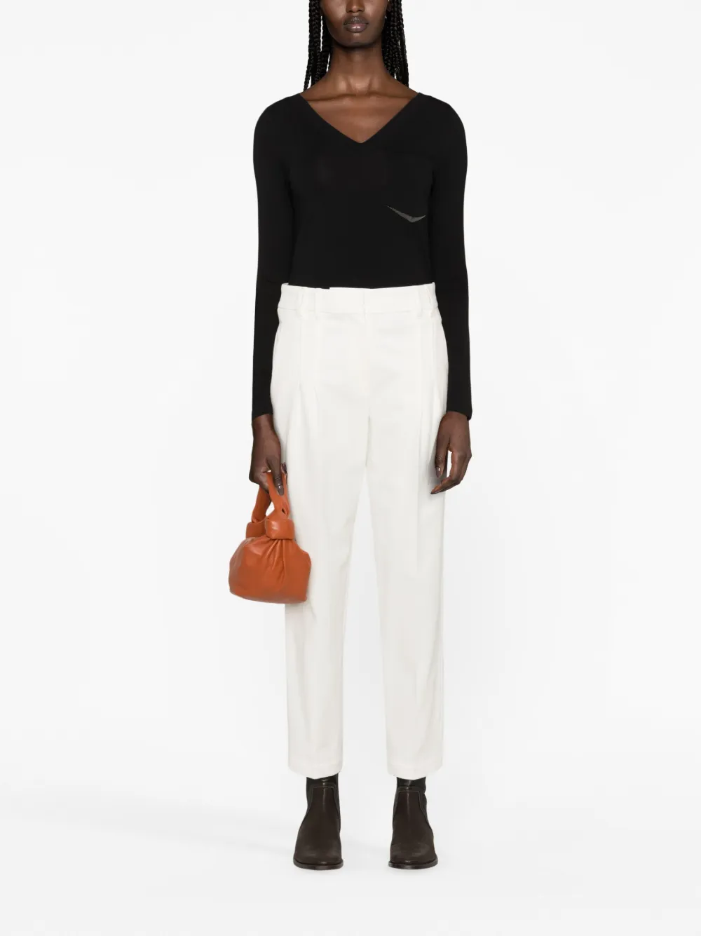 Brunello Cucinelli Monili bead-embellished jersey T-shirt - Zwart