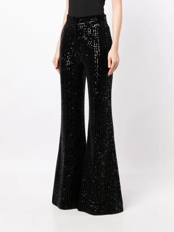 Elie Saab スパンコール フレアパンツ | ブラック | FARFETCH JP