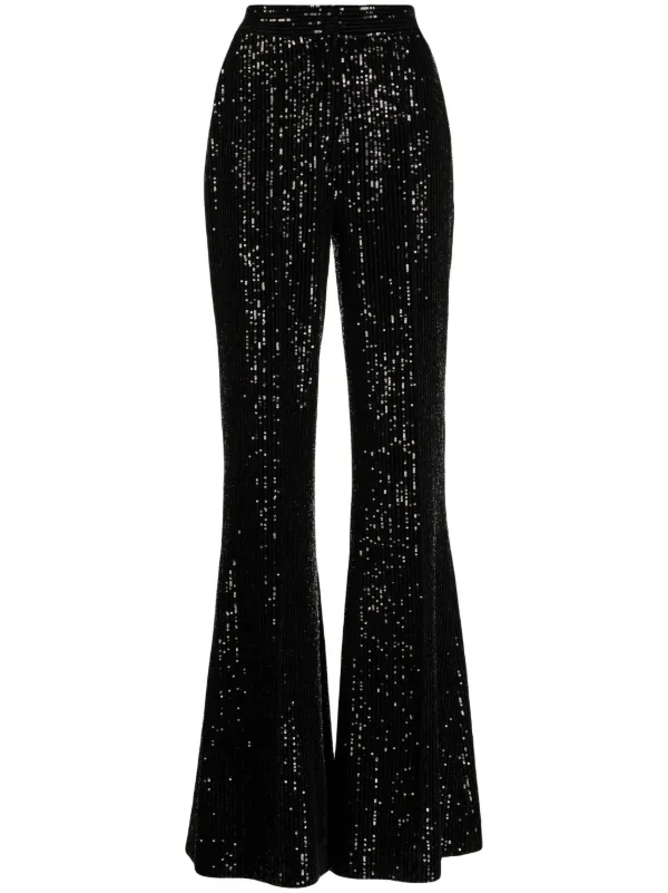 Elie Saab スパンコール フレアパンツ | ブラック | FARFETCH JP