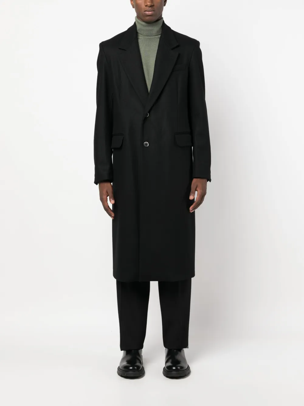 Barena single-breasted button-up midi coat - Zwart