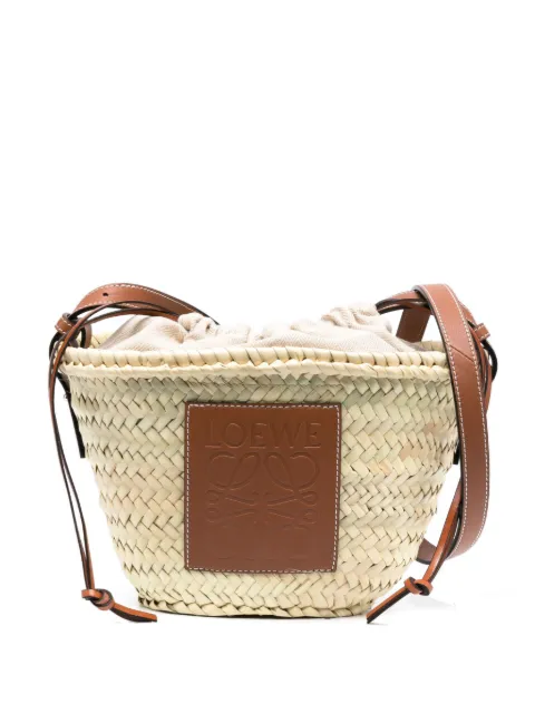 LOEWE Anagram interwoven raffia bucket bag 