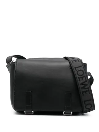 LOEWE☆ブラック Military Messenger レザー バッグ Loewe - Military Leather Messenger Bag Loewe