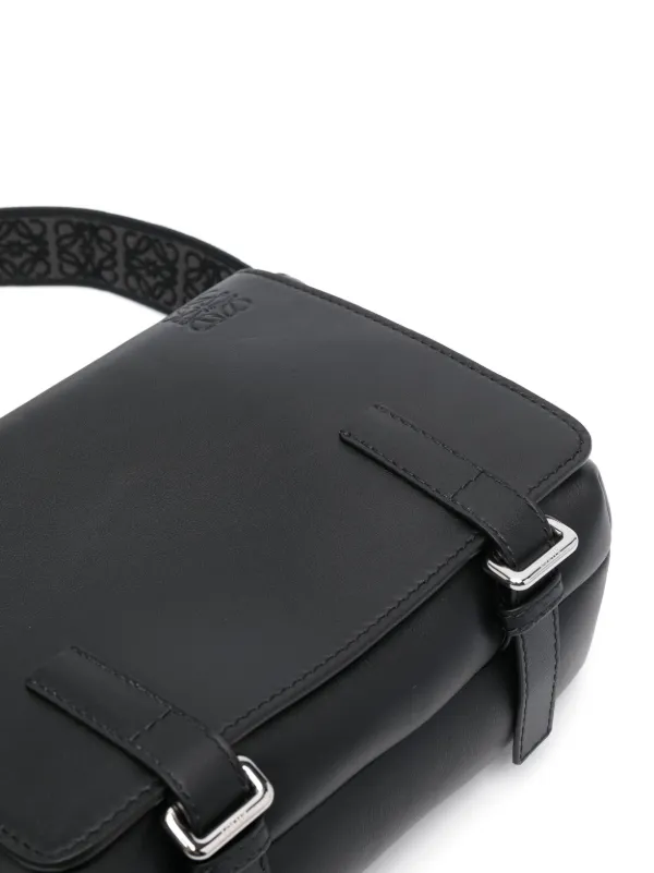 LOEWE Small Military Leather Messenger Bag Black FARFETCH AO