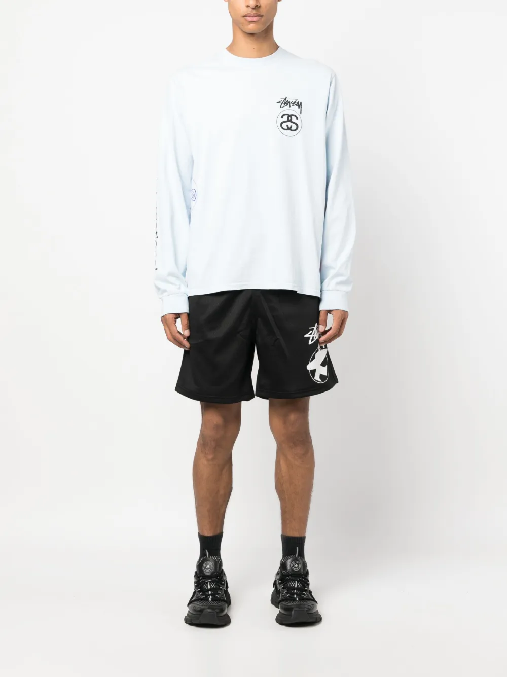 Stüssy Shorts met mesh - Zwart