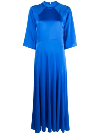 raglan sleeve satin dress Satin Splicing Metallic Raglan Sleeve Maxi Dress JardinVue Pink : Evening Dresses : VogaCloset Oman