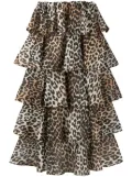 GANNI leopard-print high-waist skirt - Neutrals