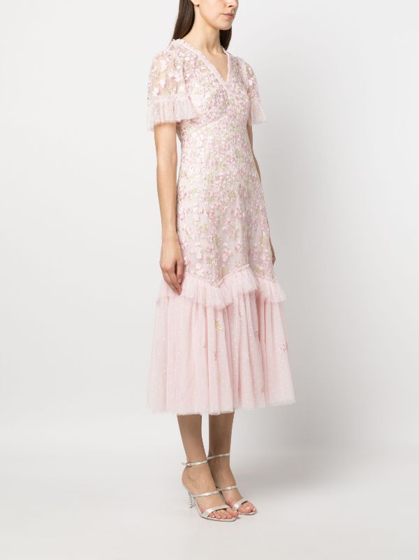 Embroidered recycled polyester outlet tulle dress