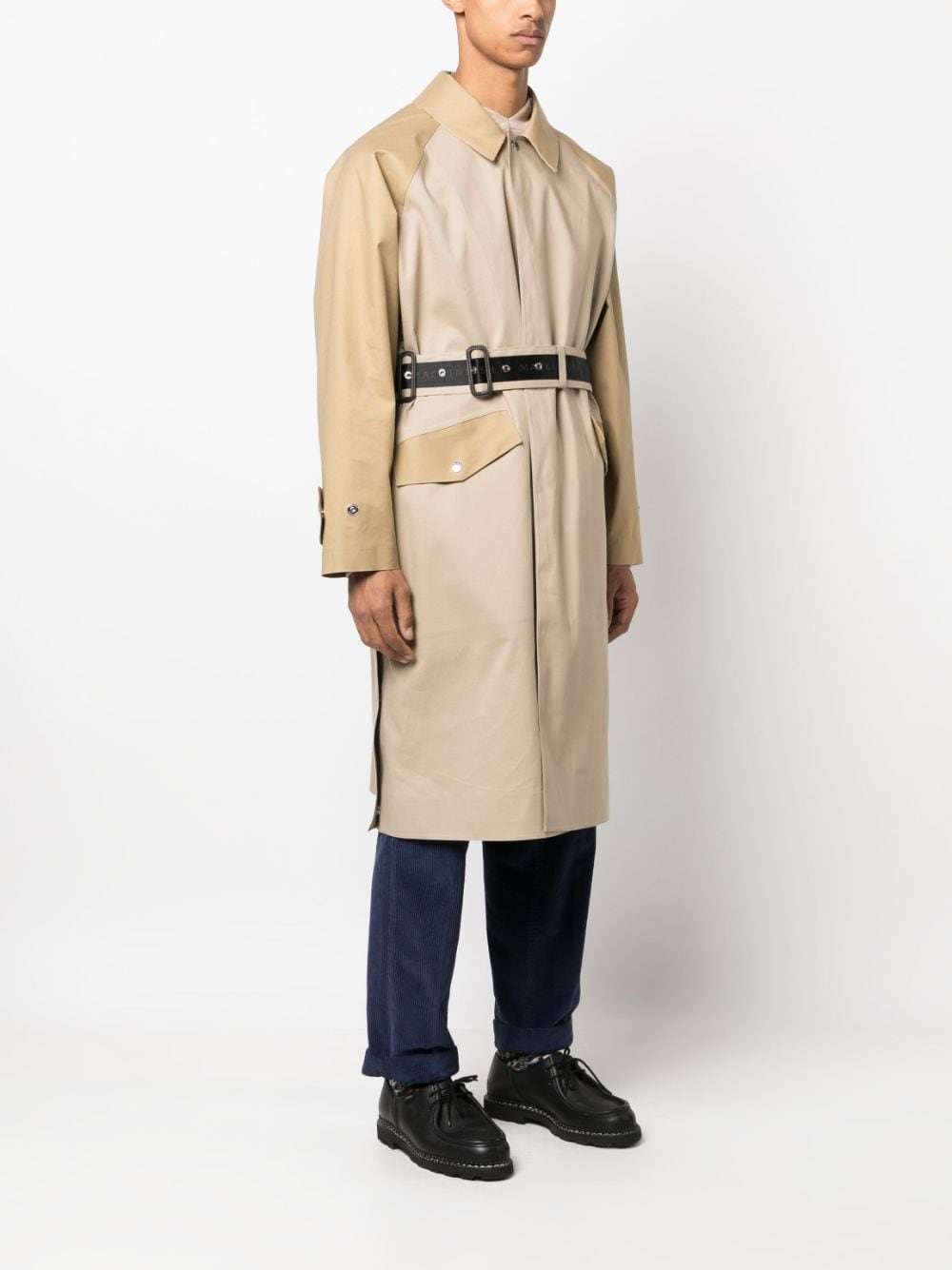 Shop Mackintosh Oban Belted Cotton Parka In 中性色