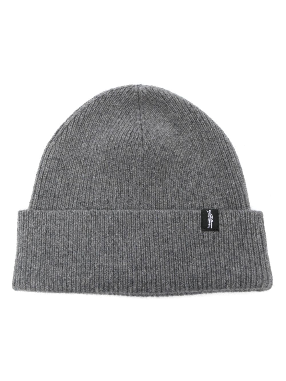 logo-patch ribbed cashmere beanie