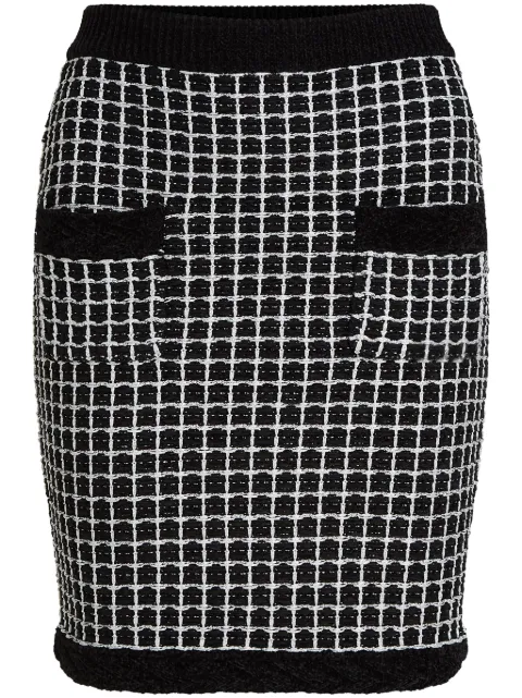 Karl Lagerfeld — bouclé two-pocket pencil skirt