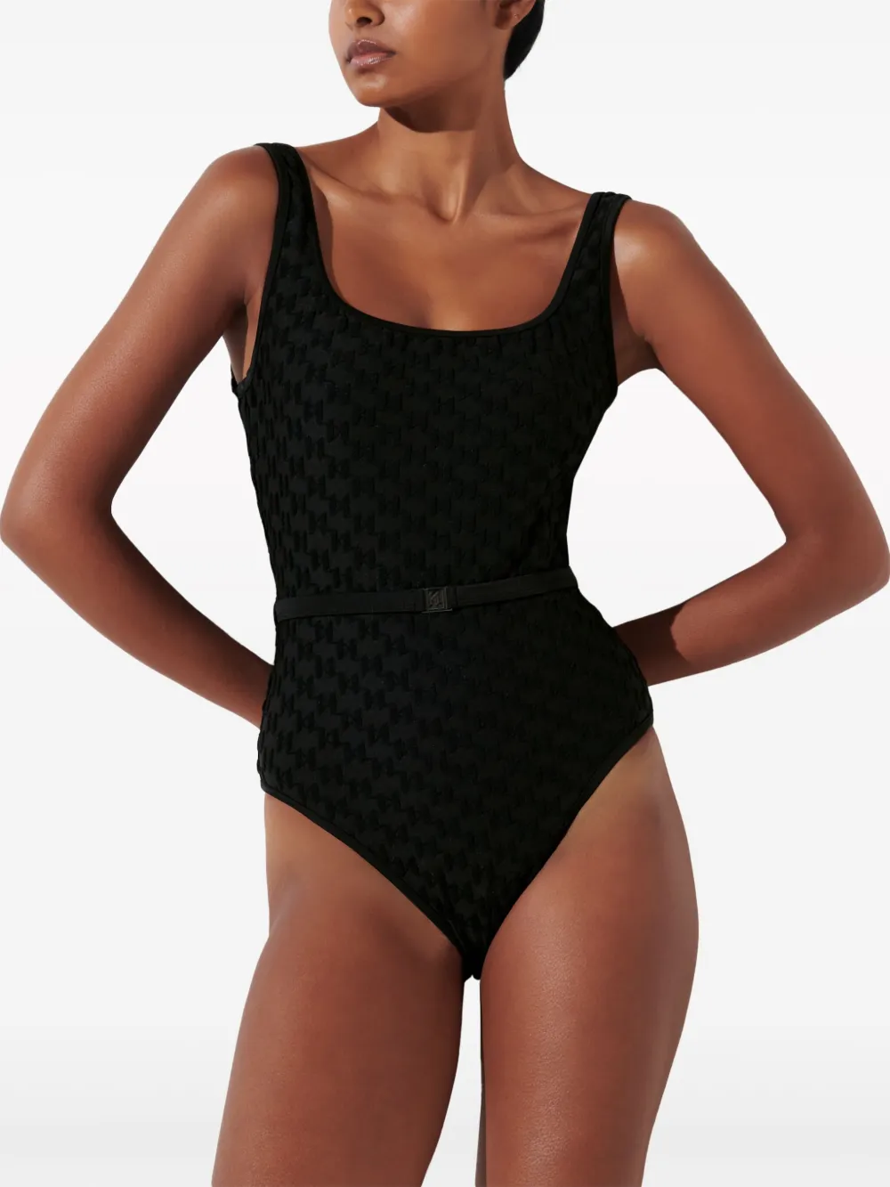 Karl Lagerfeld monogram-print Swimsuit - Farfetch 