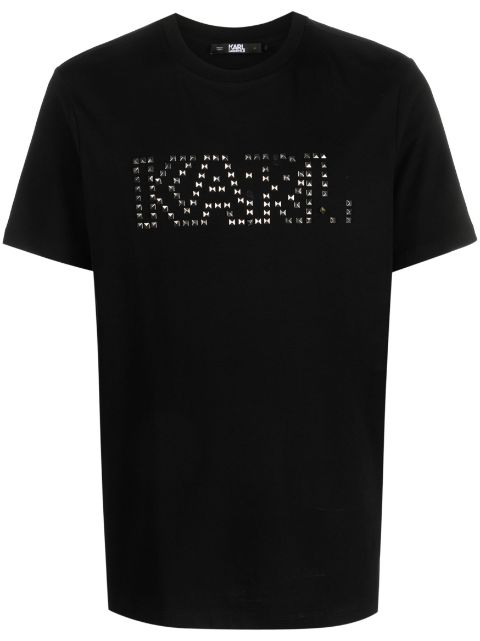 Karl Lagerfeld stud-embellished organic cotton T-shirt