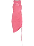Karl Lagerfeld address-print ruched jersey minidress - Pink