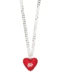 Karl Lagerfeld K/Ikonik embellished-heart necklace - Silver