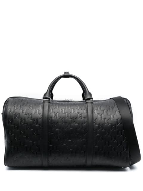 Karl Lagerfeld K/Loom leather weekender bag