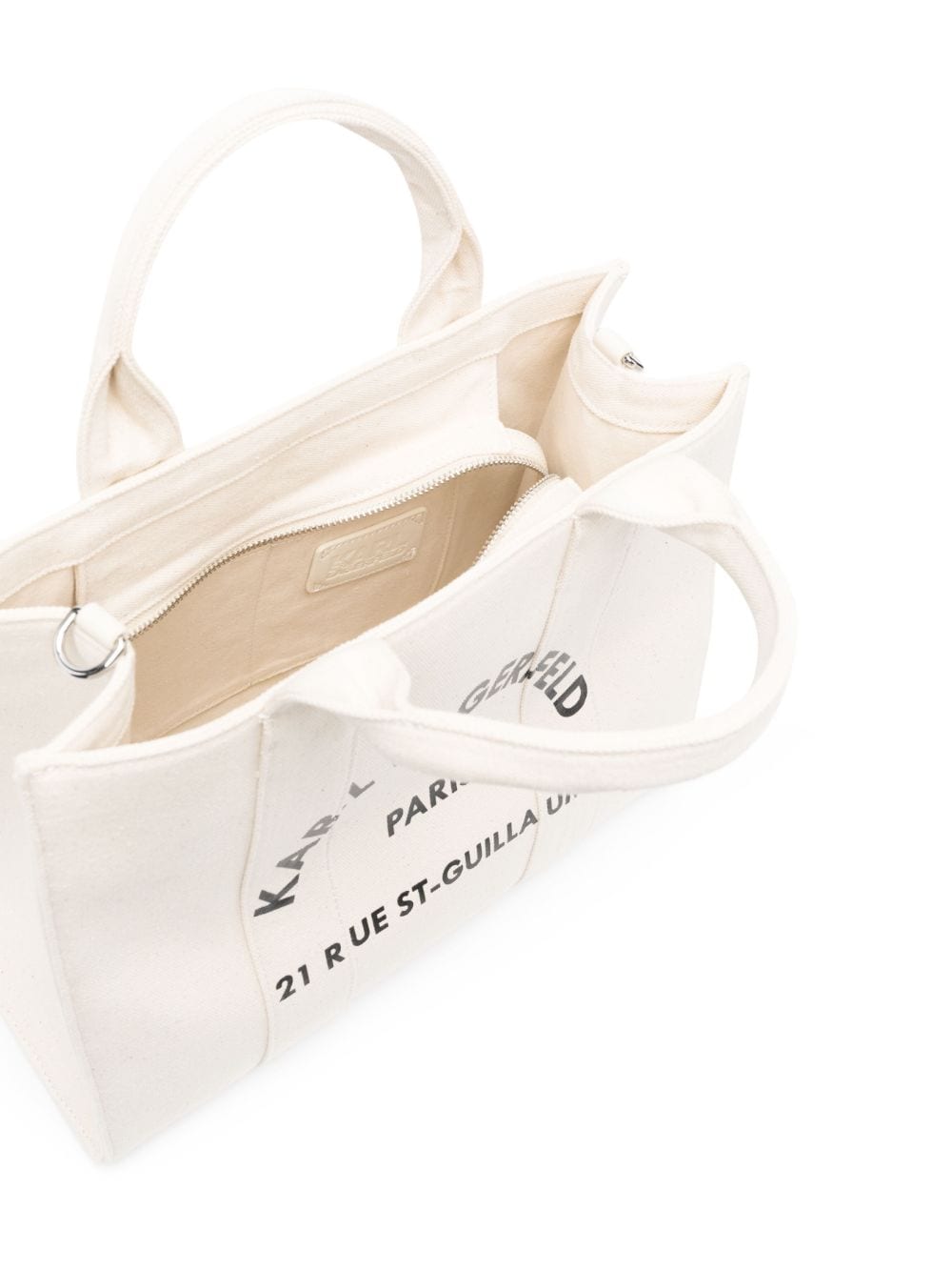 Shop Karl Lagerfeld Rue St-guillaume Square Tote Bag In Neutrals