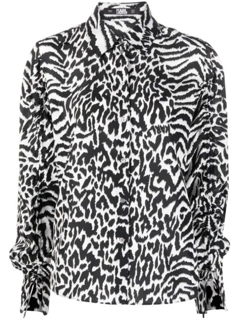 Karl Lagerfeld camisa de seda con animal print