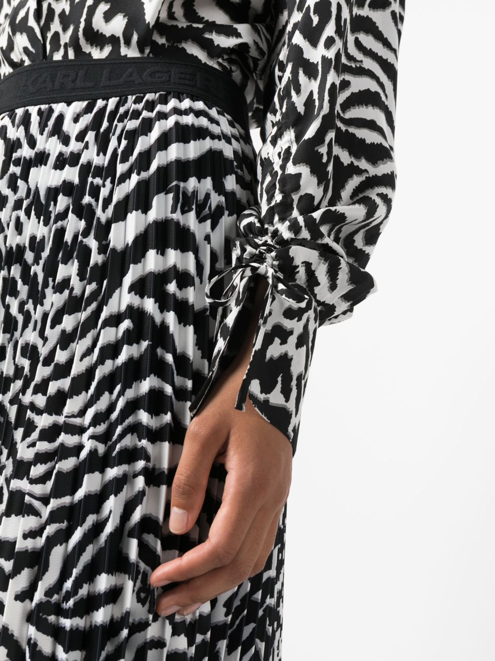 Shop Karl Lagerfeld Animal-print Silk Shirt In Black