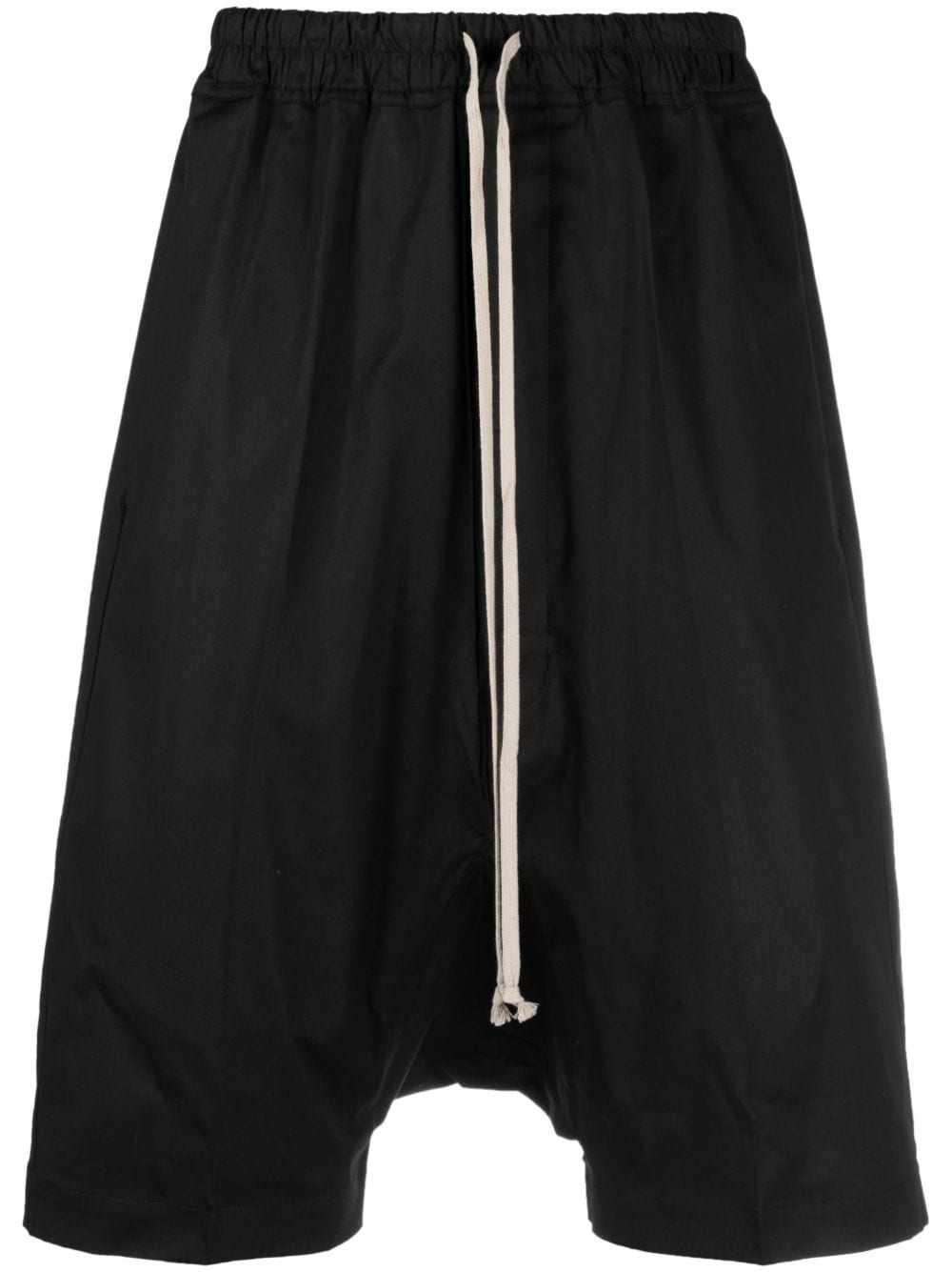 Shop Rick Owens Drawstring Drop-crotch Shorts In Black